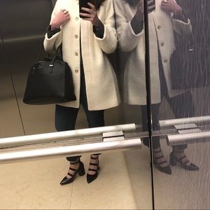 Cream wool LOFT winter coat